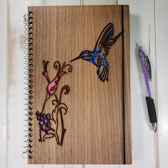 Hummingbird Scene Journal Laser Cut - Picture 1 of 3